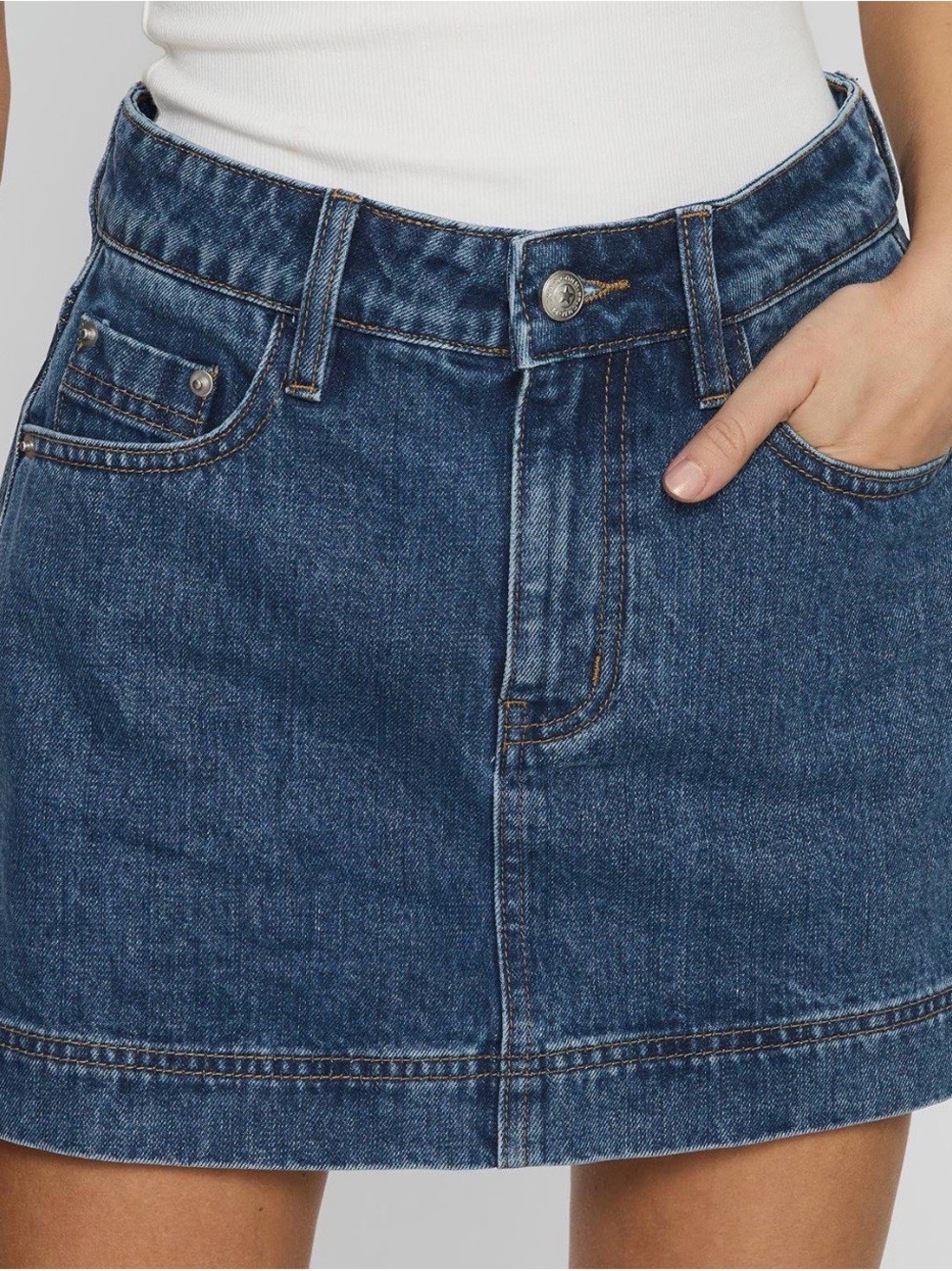 Princess Polly Dark Blue Denim Mini Skirt